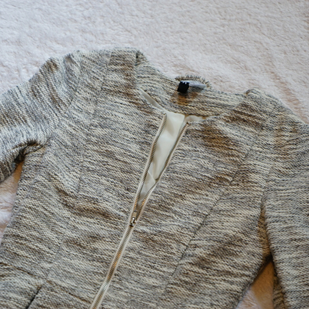 Gray and White Long Sleeeve Shirt
